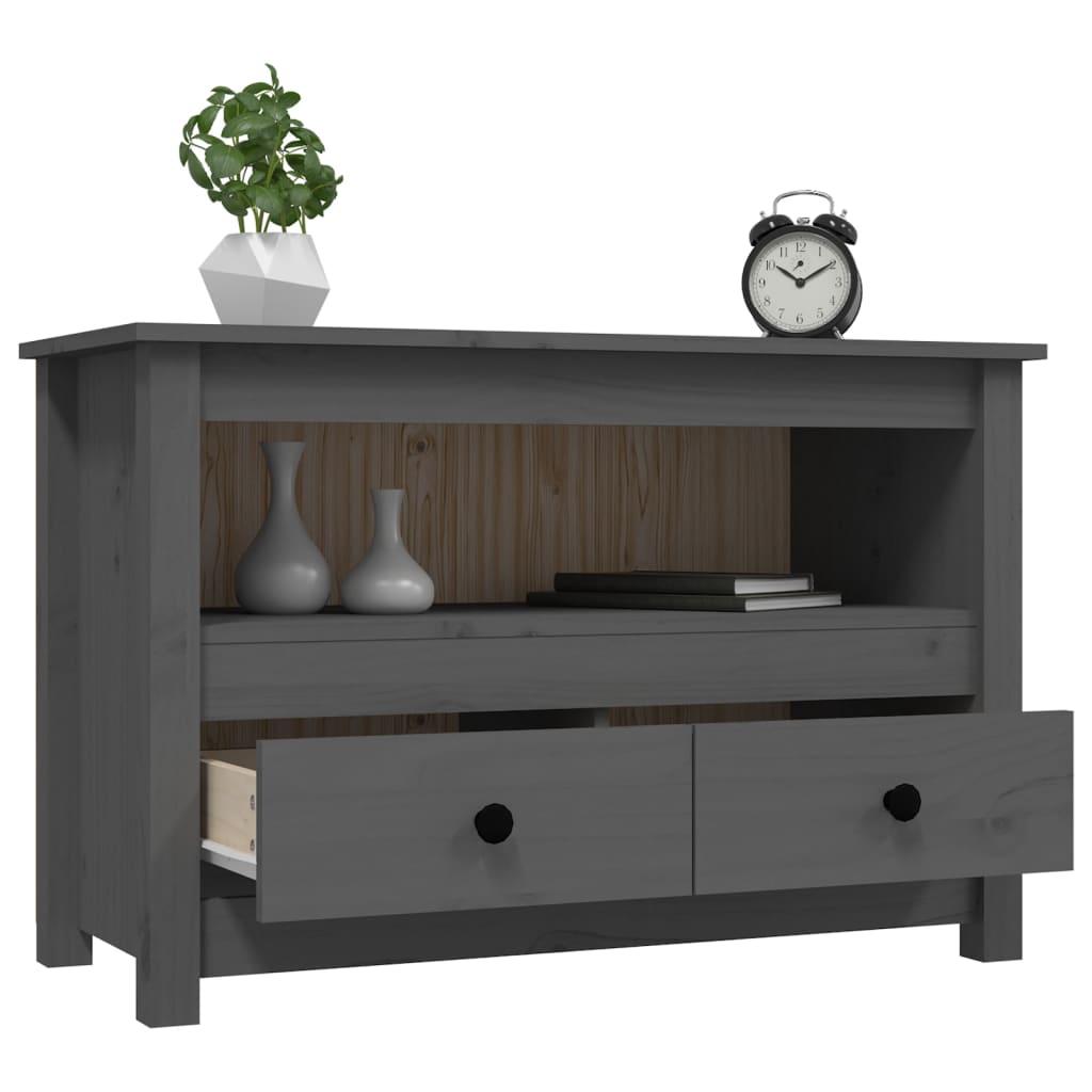 TV ormarić sivi 79 x 35 x 52 cm od masivne borovine