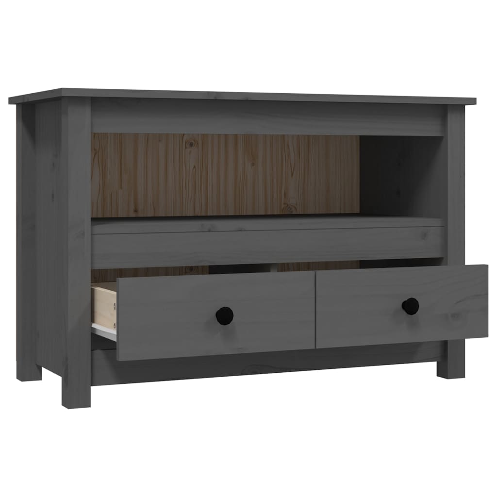 TV ormarić sivi 79 x 35 x 52 cm od masivne borovine