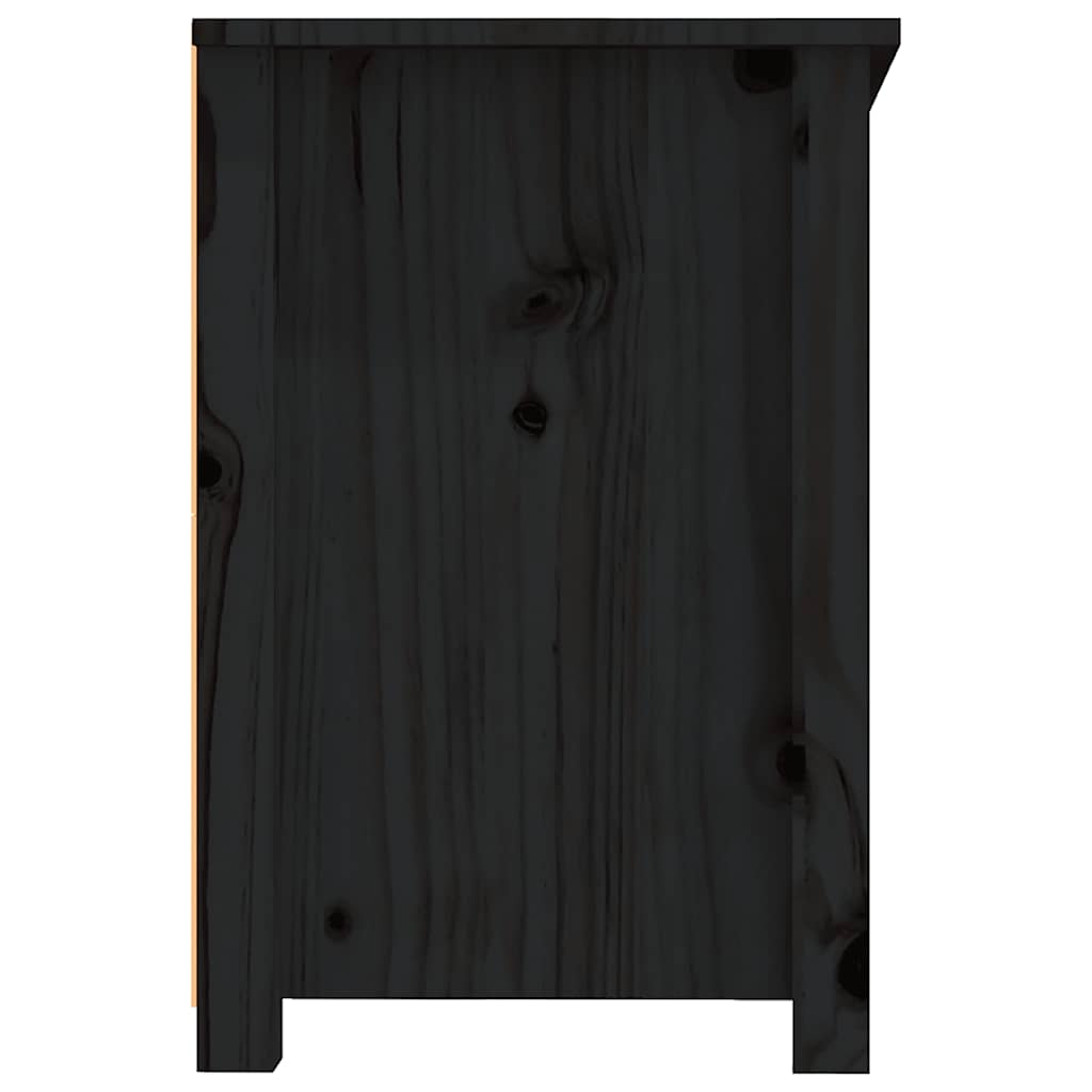 TV ormarić crni 114 x 35 x 52 cm od masivne borovine