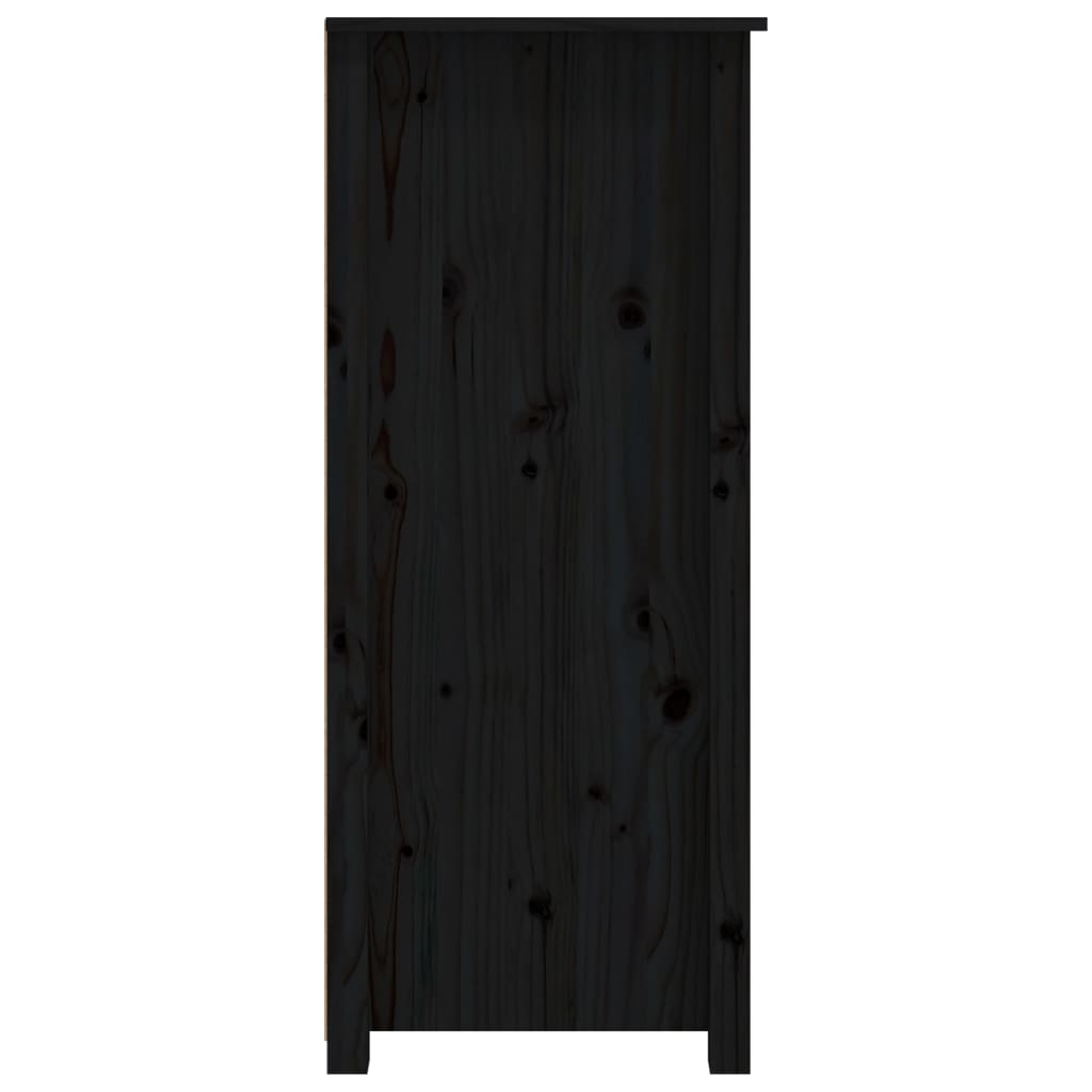 Komoda crna 83 x 41,5 x 100 cm od masivne borovine