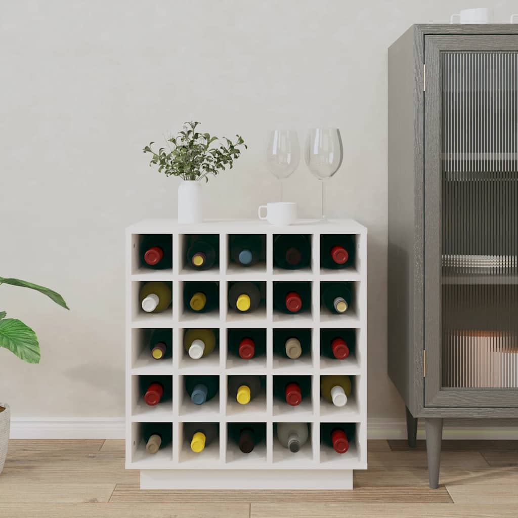 Ormarić za vino bijeli 55,5 x 34 x 61 cm od masivne borovine
