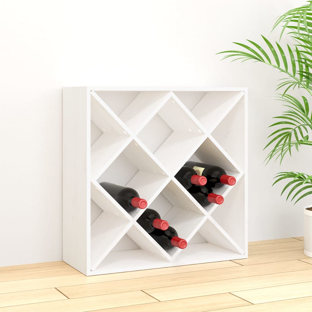 Ormarić za vino bijeli 62 x 25 x 62 cm od masivne borovine
