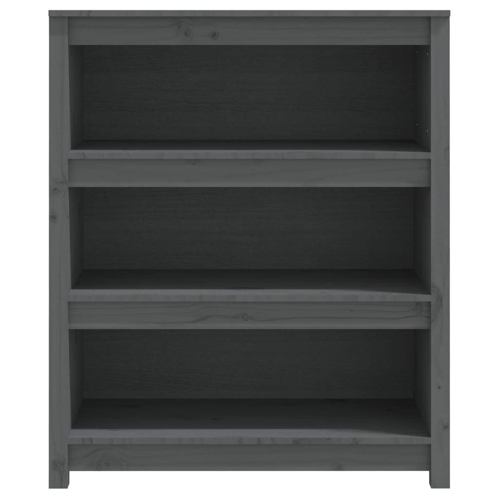 Ormarić za knjige Siva 80x35x97 cm od masivne borovine