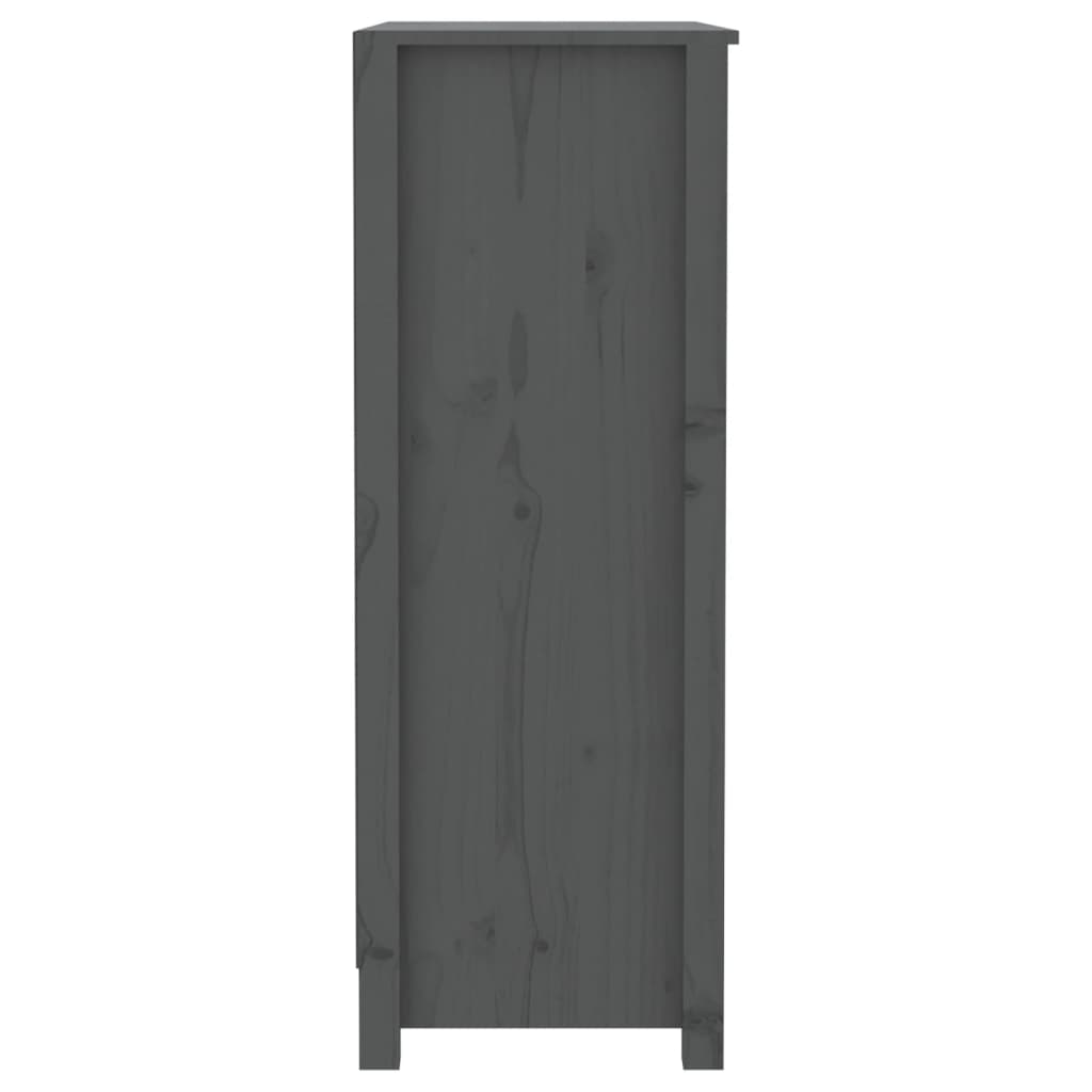 Ormarić za knjige Siva 80x35x97 cm od masivne borovine