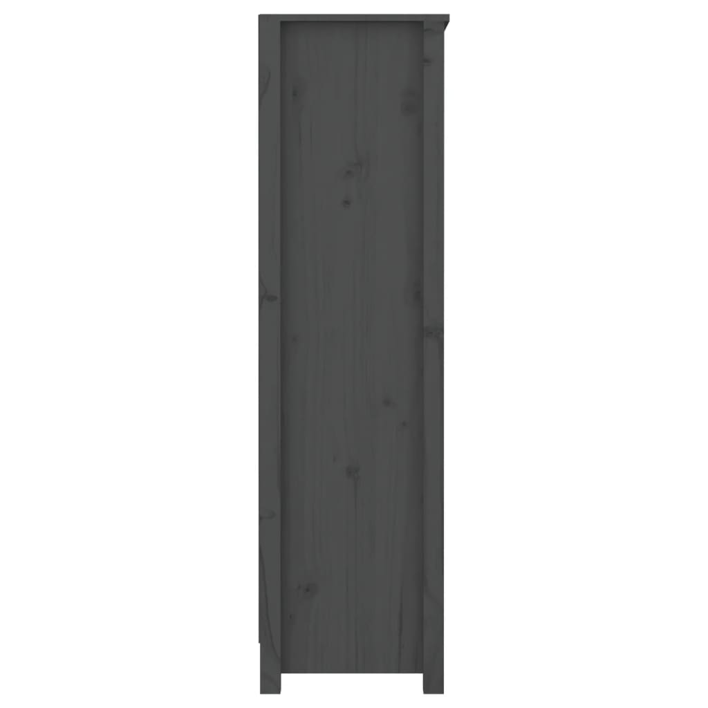 Ormarić za knjige sivi 80x35x126 cm od masivne borovine