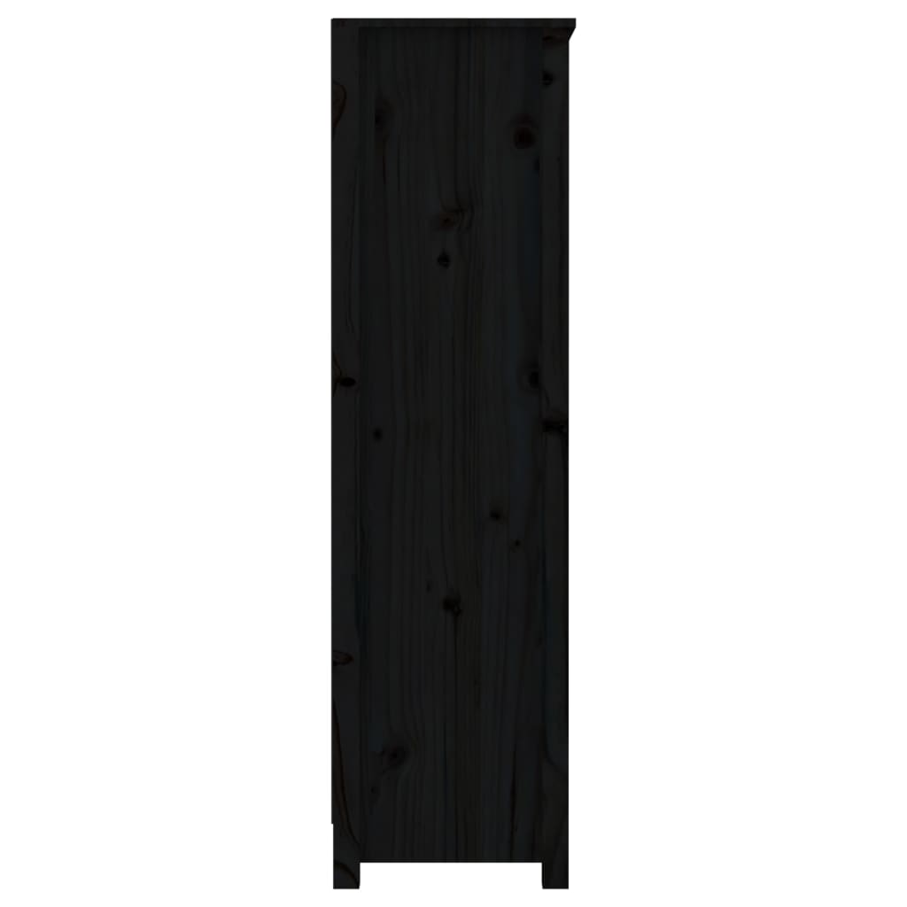 Ormarić za knjige Crna 80x35x126 cm od masivne borovine