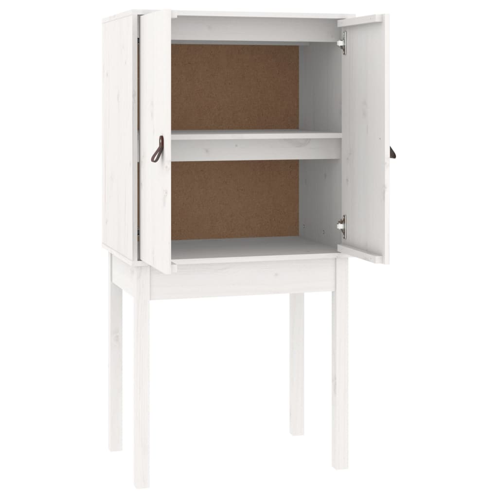 Visoka komoda bijela 60 x 40 x 120 cm od masivne borovine