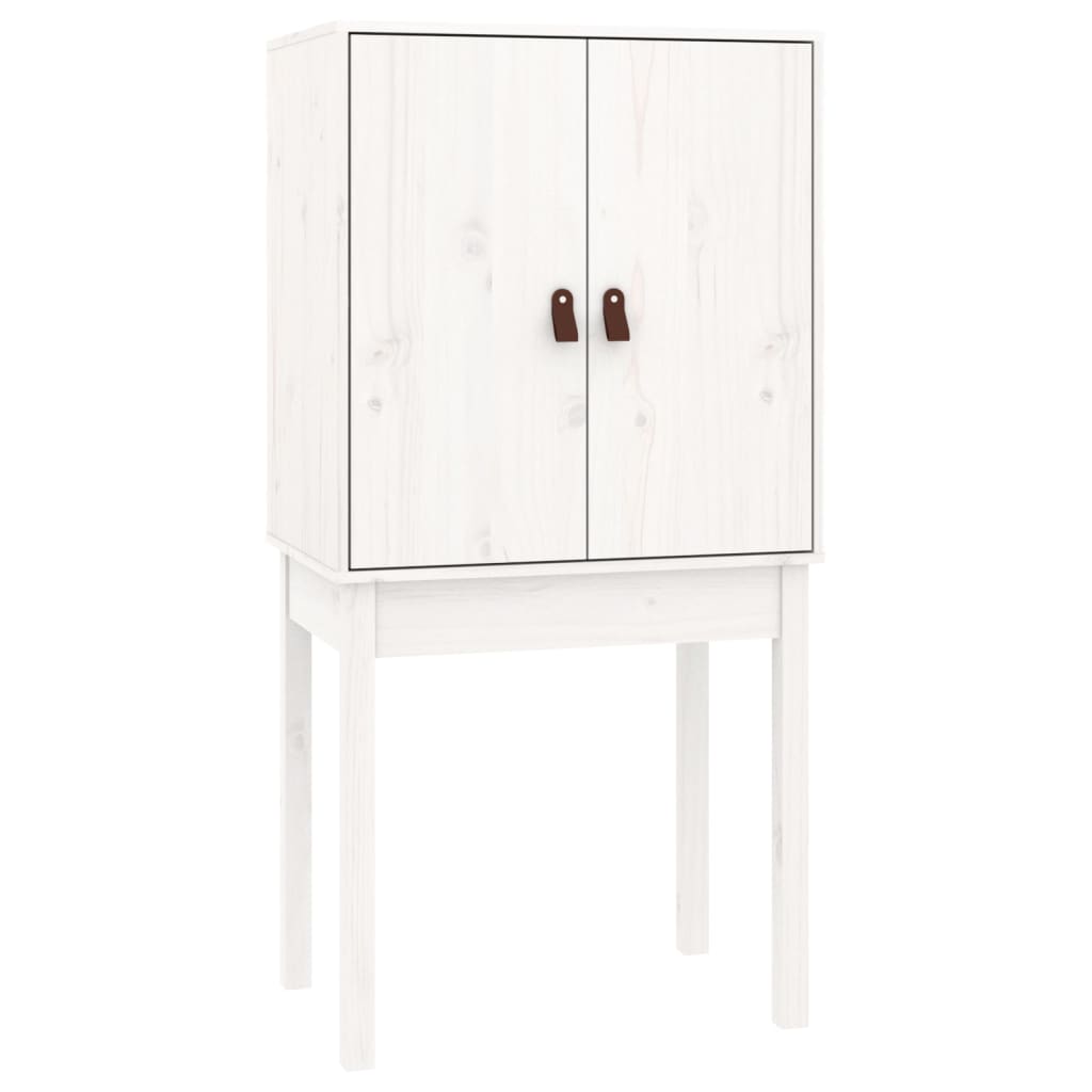 Visoka komoda bijela 60 x 40 x 120 cm od masivne borovine