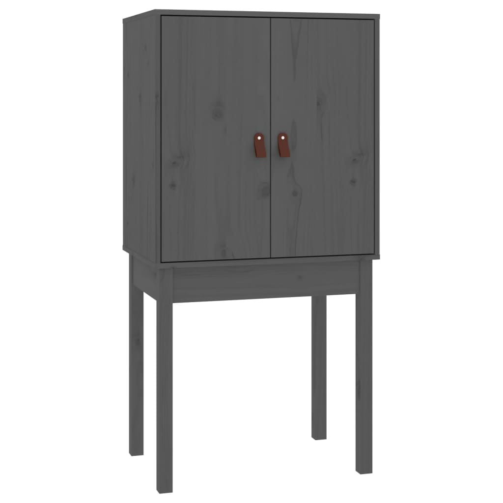 Visoka komoda siva 60 x 40 x 120 cm od masivne borovine