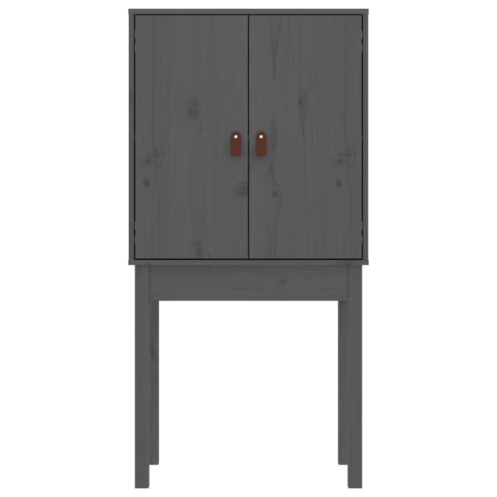 Visoka komoda siva 60 x 40 x 120 cm od masivne borovine