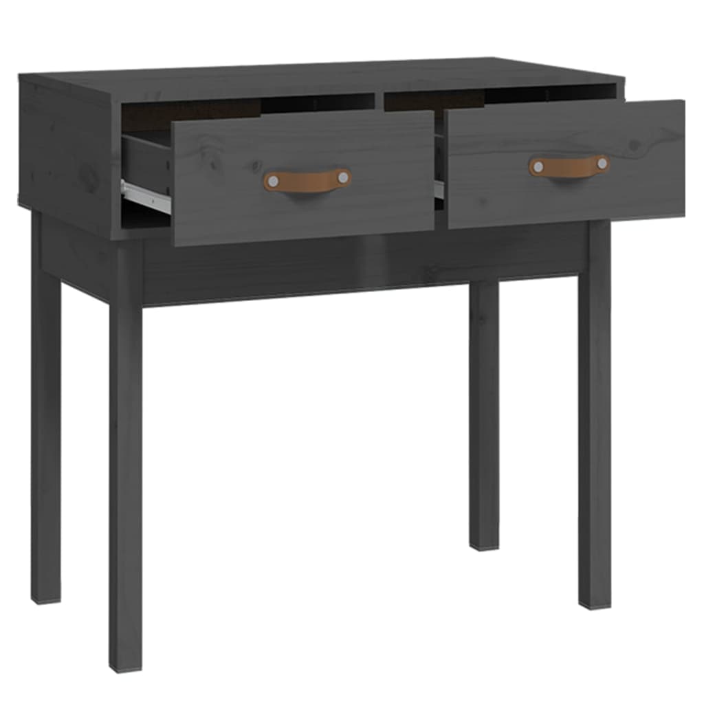 Konzolni stol sivi 76,5 x 40 x 75 cm od masivne borovine