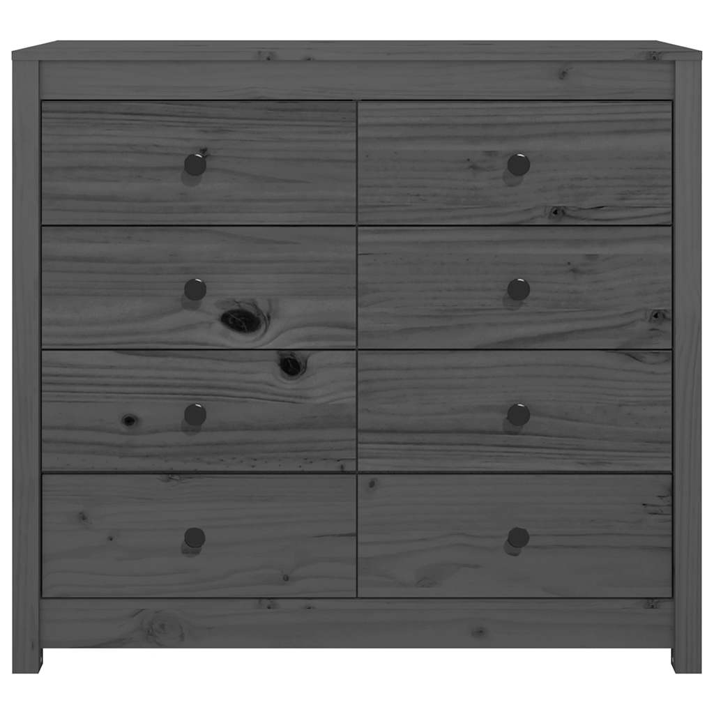 Bočni ormarić sivi 100x40x90 cm od masivne borovine