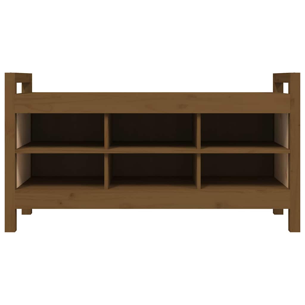 Klupa za hodnik boja meda 110x40x60 cm od masivne borovine