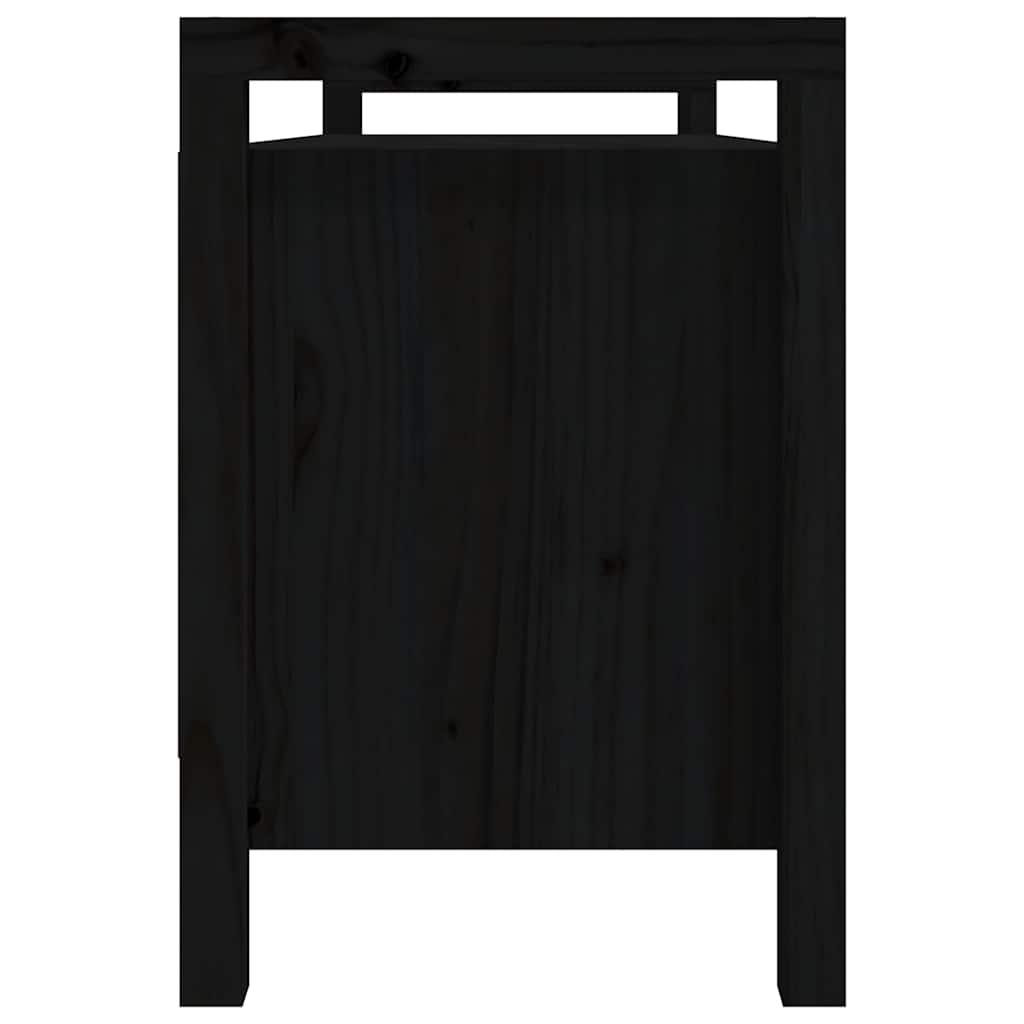 Klupa za hodnik Crna 110x40x60 cm od masivne borovine