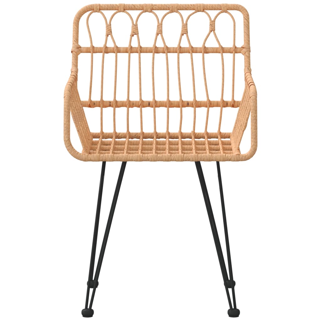Vrtne stolice 2 kom s naslonima za ruke 56x64x80 cm PE ratan
