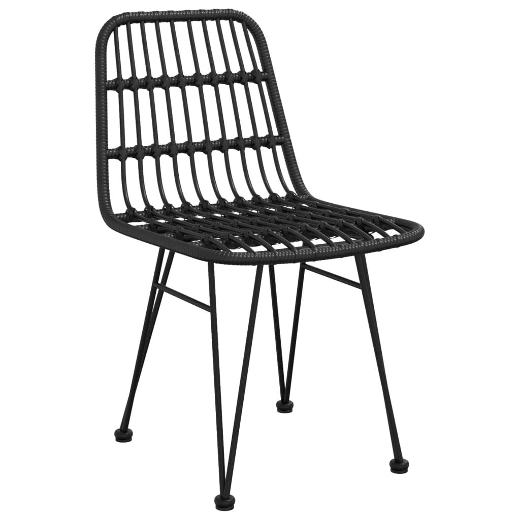 Vrtne stolice 2 kom crne 48 x 62 x 84 cm od PE ratana