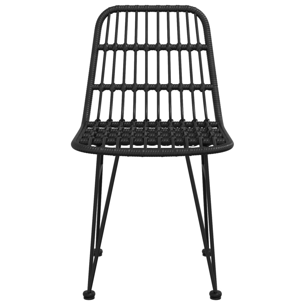 Vrtne stolice 2 kom crne 48 x 62 x 84 cm od PE ratana