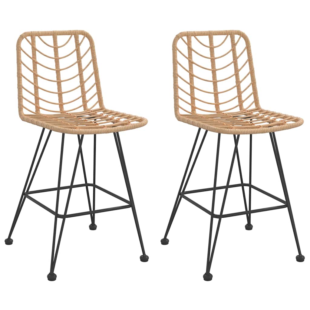 Barski stolci 2 kom 45 x 56 x 103,5 cm od PE ratana i čelika