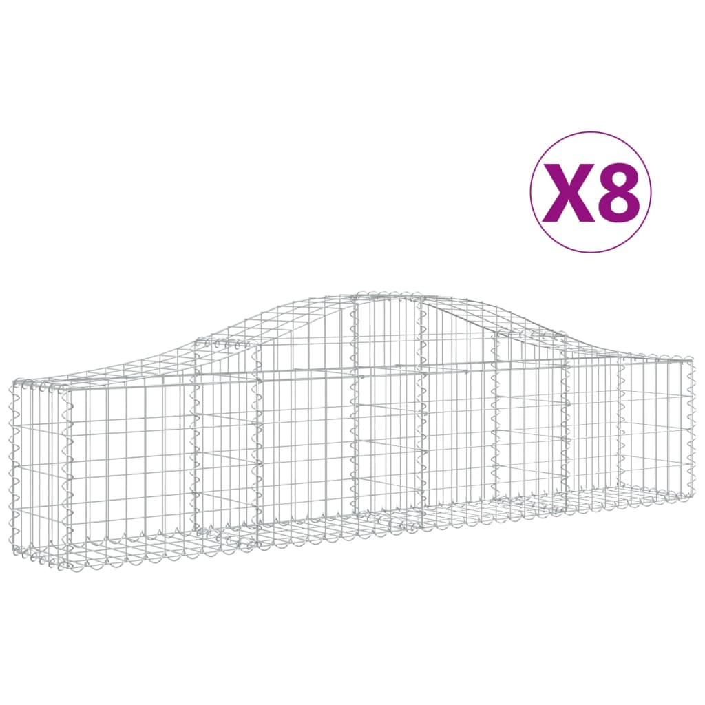 Lučne gabionske košare 8 kom 200x30x40/60 cm pocinčano željezo