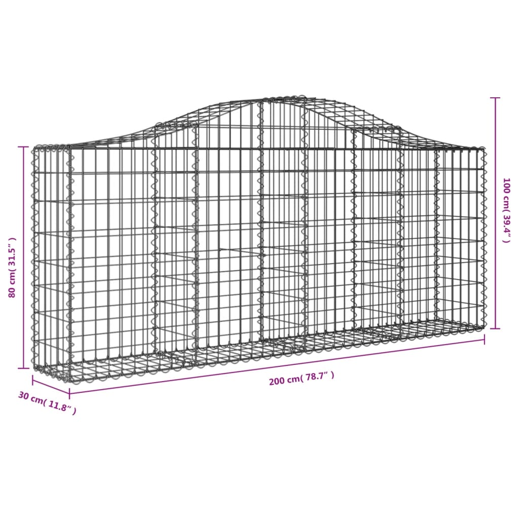Lučne gabionske košare 12 kom 200x30x80/100cm pocinčano željezo