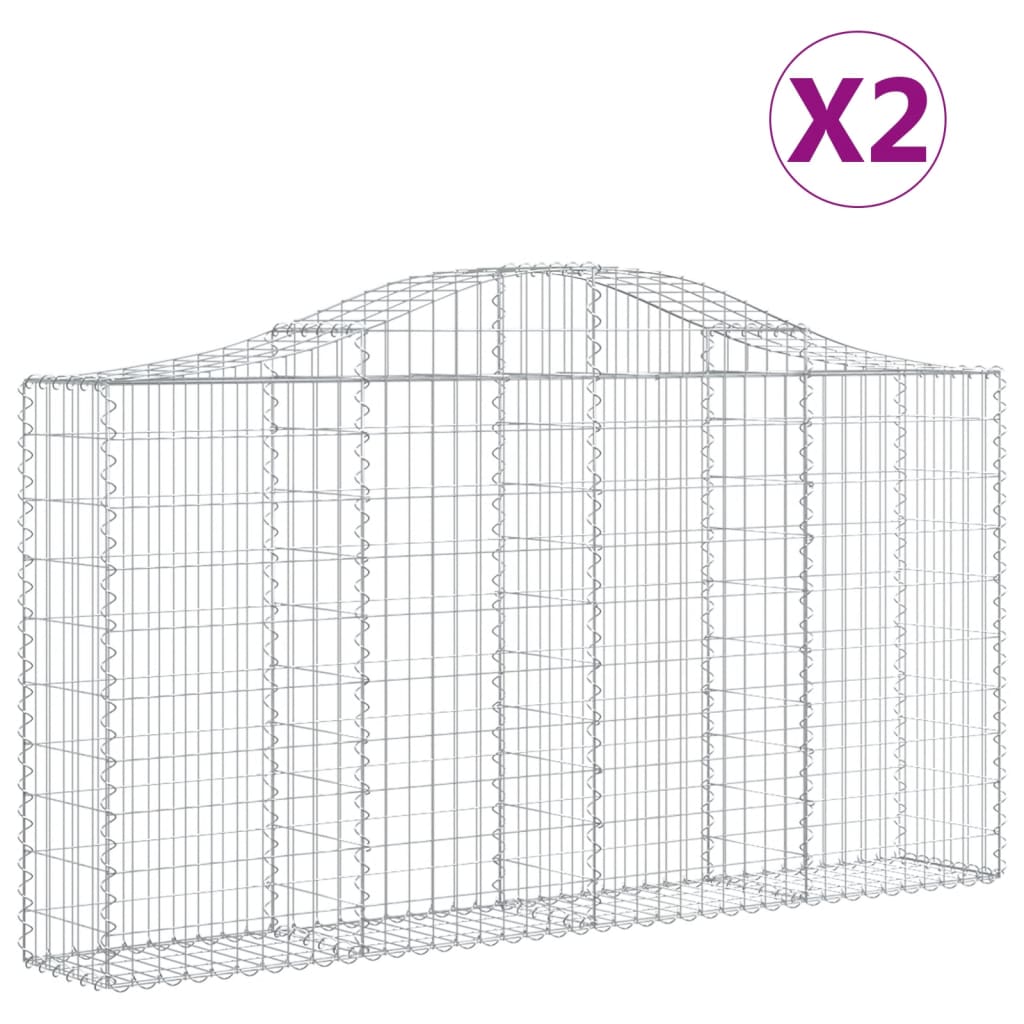 Lučne gabionske košare 2 kom 200x30x100/120cm pocinčano željezo