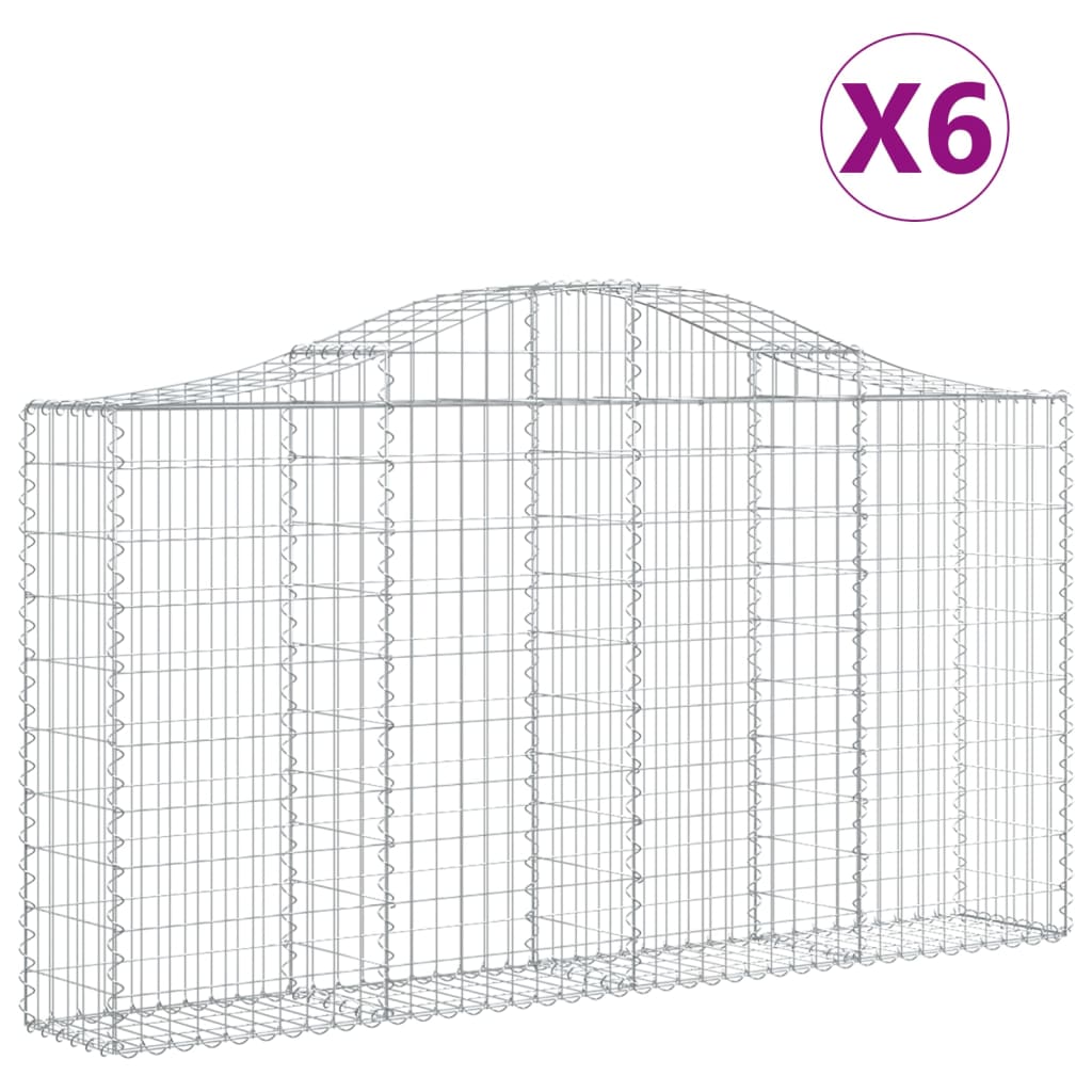 Lučne gabionske košare 6 kom 200x30x100/120cm pocinčano željezo