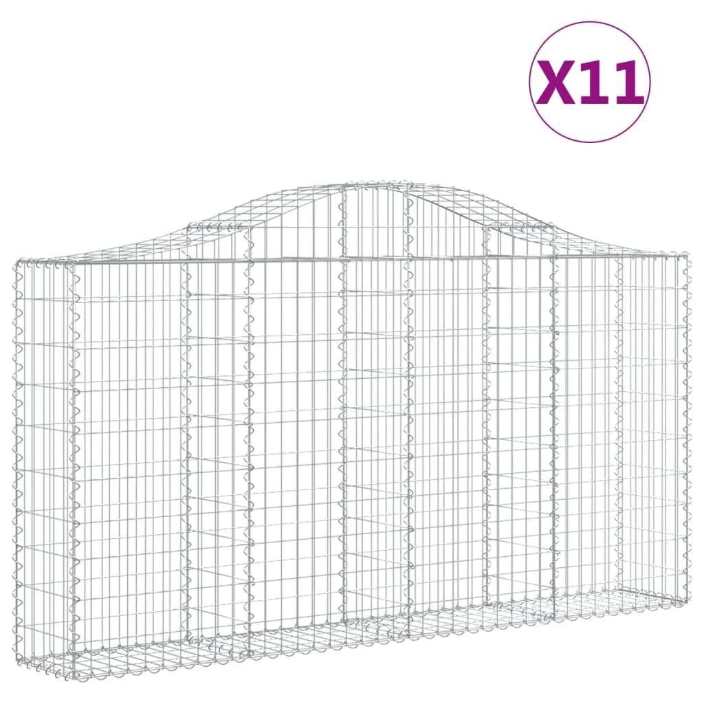 Lučne gabionske košare 11kom 200x30x100/120cm pocinčano željezo