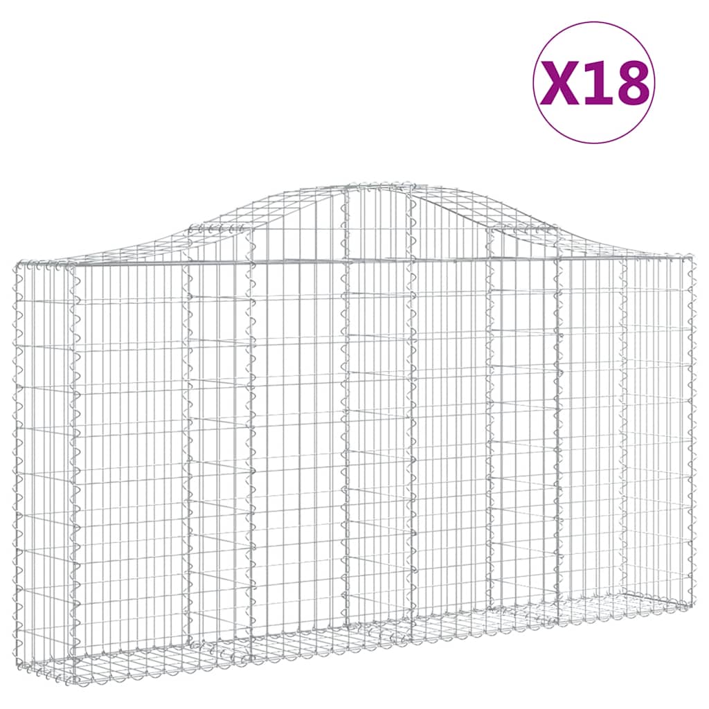 Lučne gabionske košare 18kom 200x30x100/120cm pocinčano željezo