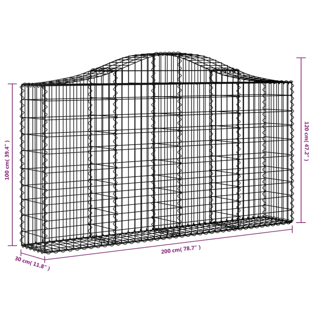 Lučne gabionske košare 30kom 200x30x100/120cm pocinčano željezo