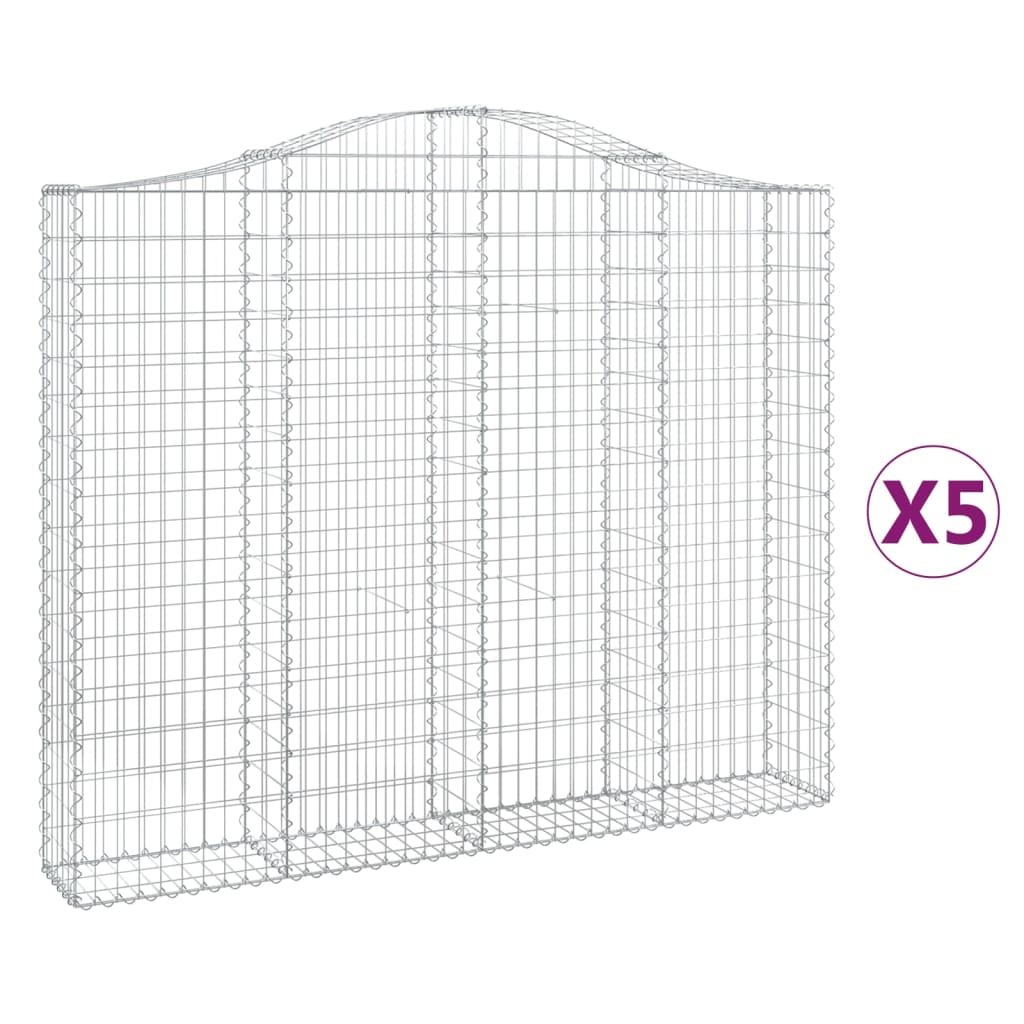 Lučne gabionske košare 5 kom 200x30x160/180cm pocinčano željezo