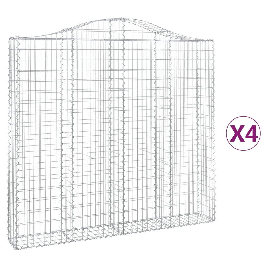 Lučne gabionske košare 4 kom 200x30x180/200cm pocinčano željezo