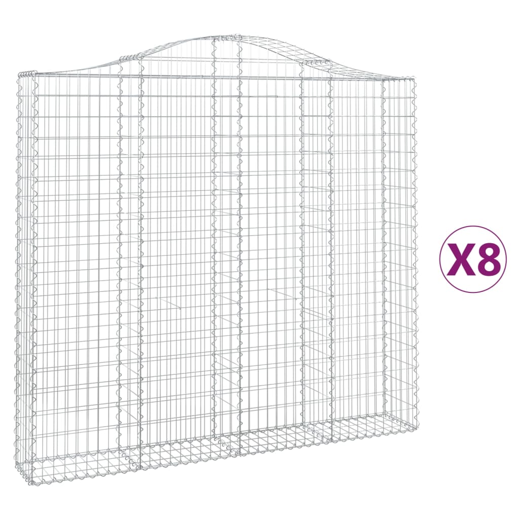 Lučne gabionske košare 8 kom 200x30x180/200cm pocinčano željezo