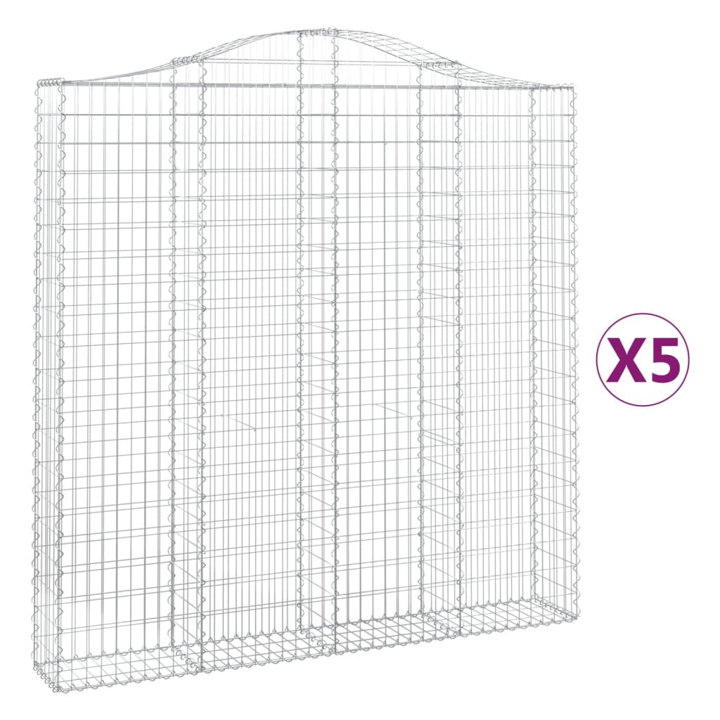 Lučne gabionske košare 5 kom 200x30x200/220cm pocinčano željezo