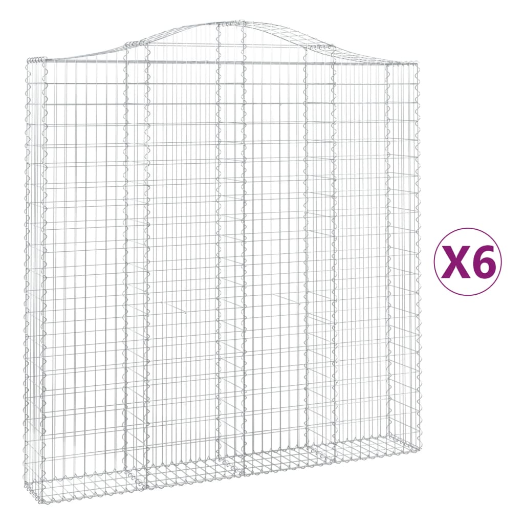 Lučne gabionske košare 6 kom 200x30x200/220cm pocinčano željezo