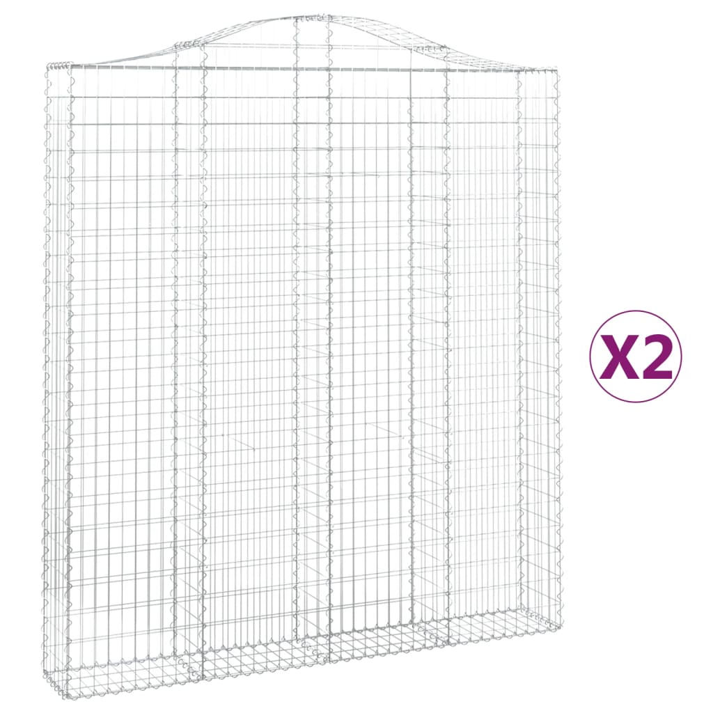 Lučne gabionske košare 2 kom 200x30x220/240cm pocinčano željezo
