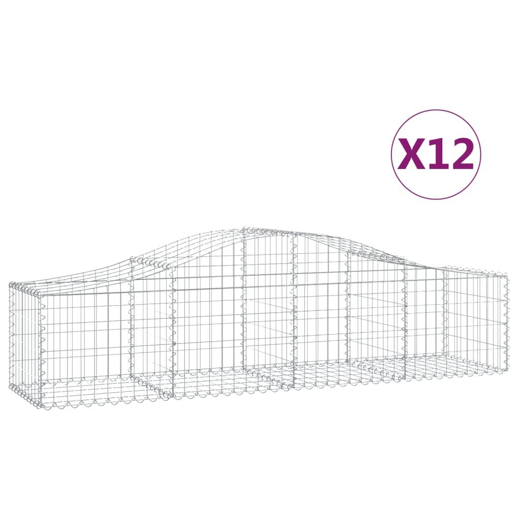 Lučne gabionske košare 12 kom 200x50x40/60 cm pocinčano željezo