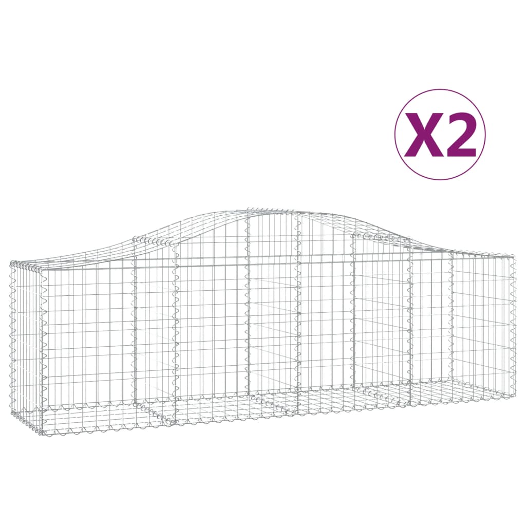 Lučne gabionske košare 2 kom 200x50x60/80 cm pocinčano željezo