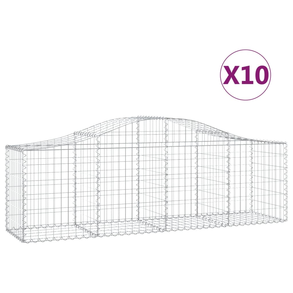 Lučne gabionske košare 10 kom 200x50x60/80 cm pocinčano željezo
