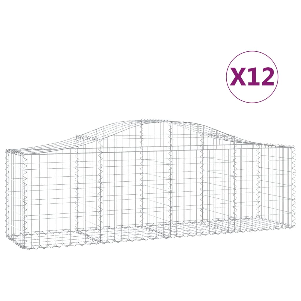 Lučne gabionske košare 12 kom 200x50x60/80 cm pocinčano željezo