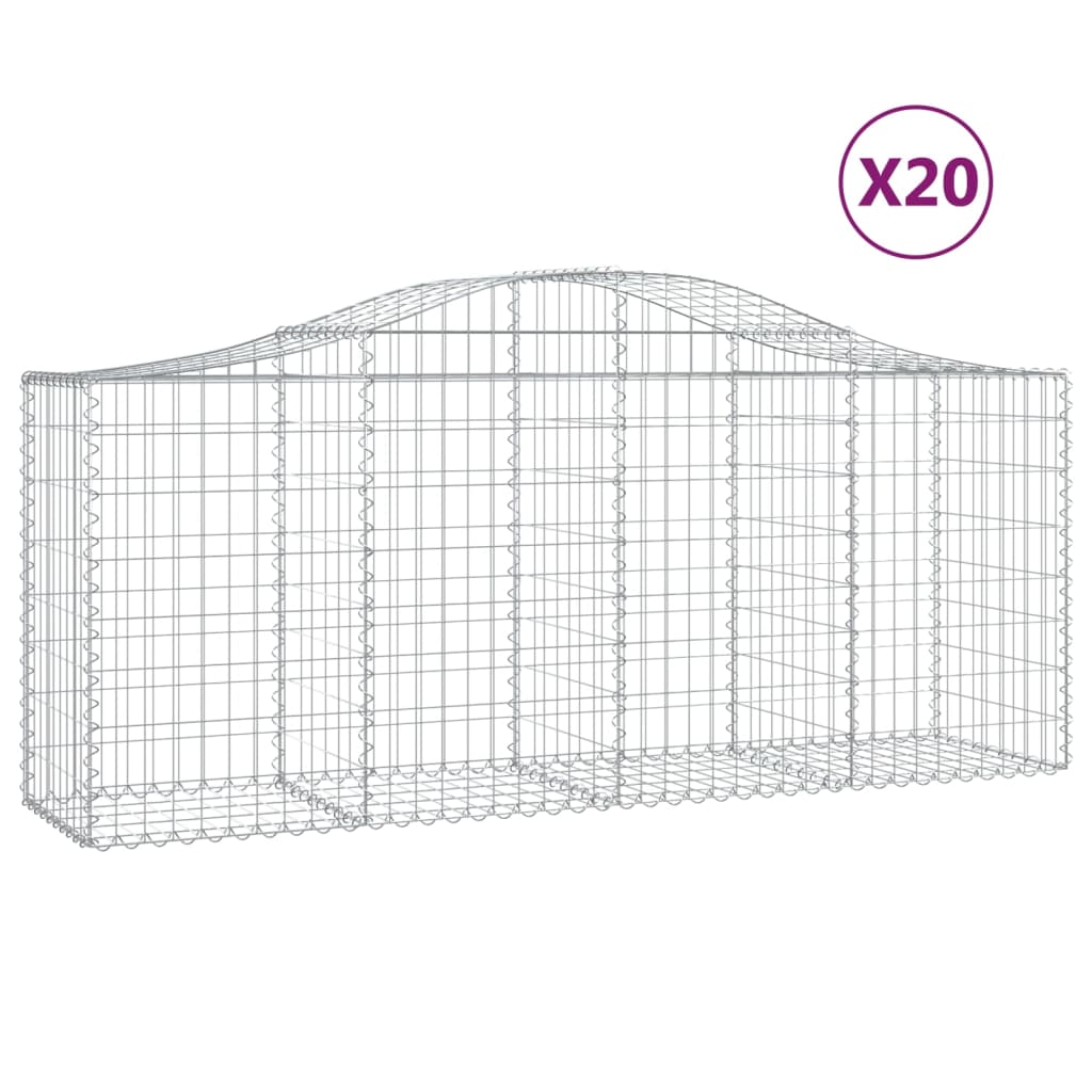 Lučne gabionske košare 20 kom 200x50x80/100cm pocinčano željezo