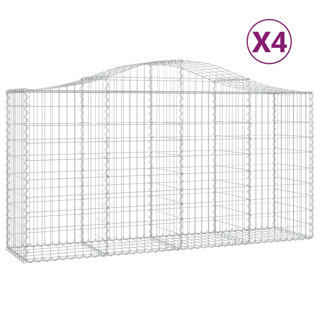 Lučne gabionske košare 4 kom 200x50x100/120cm pocinčano željezo
