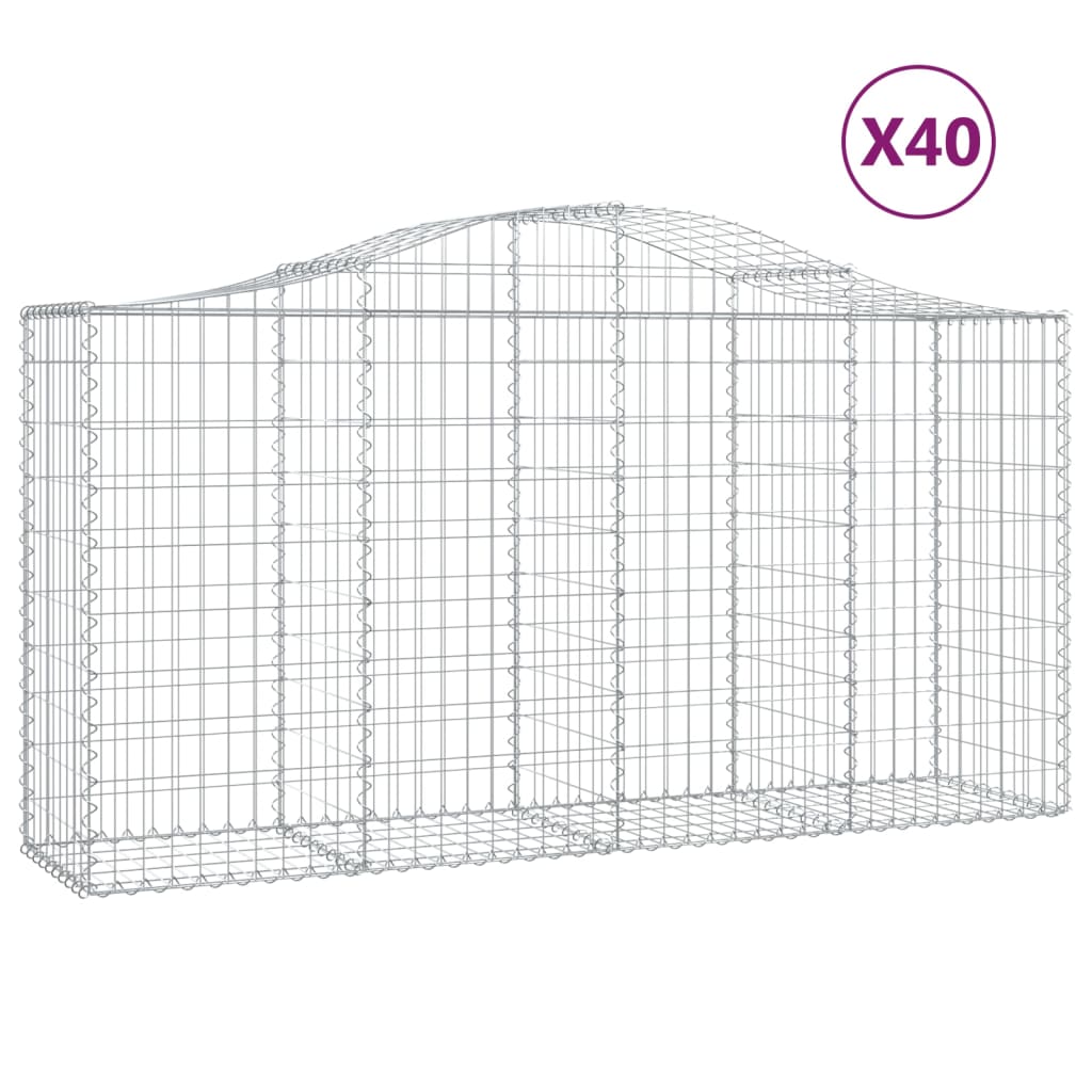Lučne gabionske košare 40kom 200x50x100/120cm pocinčano željezo