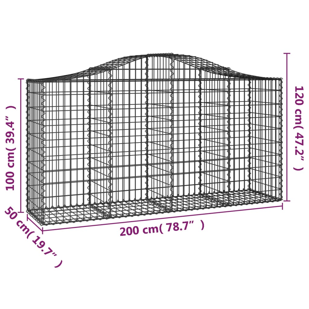 Lučne gabionske košare 40kom 200x50x100/120cm pocinčano željezo