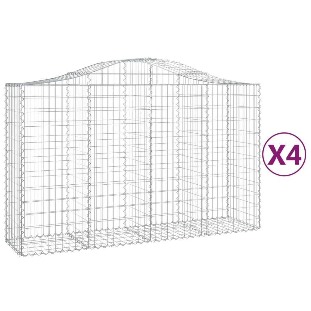 Lučne gabionske košare 4 kom 200x50x120/140cm pocinčano željezo