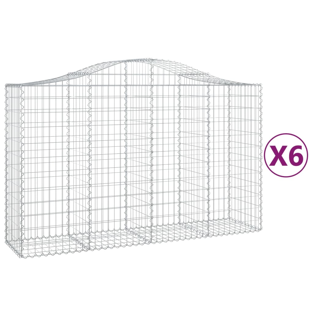 Lučne gabionske košare 6 kom 200x50x120/140cm pocinčano željezo