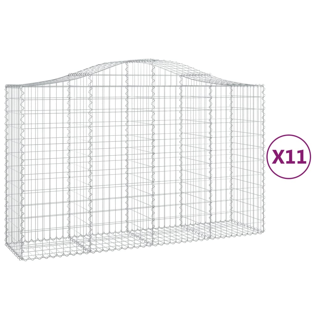 Lučne gabionske košare 11kom 200x50x120/140cm pocinčano željezo