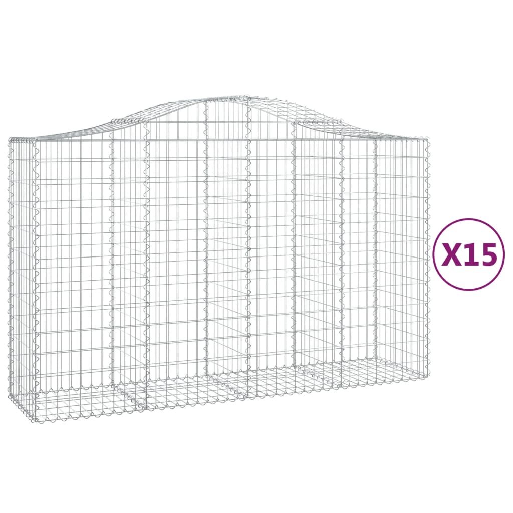 Lučne gabionske košare 15kom 200x50x120/140cm pocinčano željezo