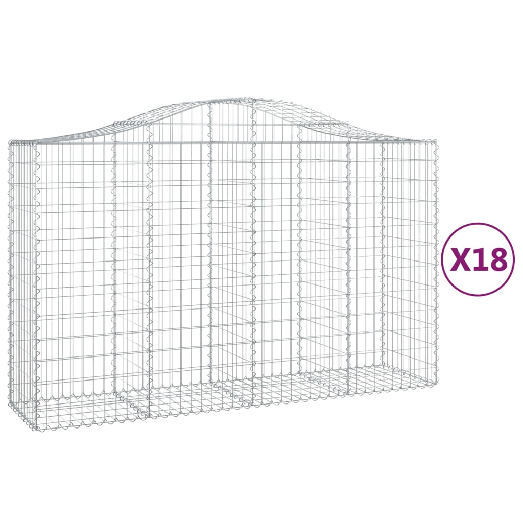 Lučne gabionske košare 18kom 200x50x120/140cm pocinčano željezo