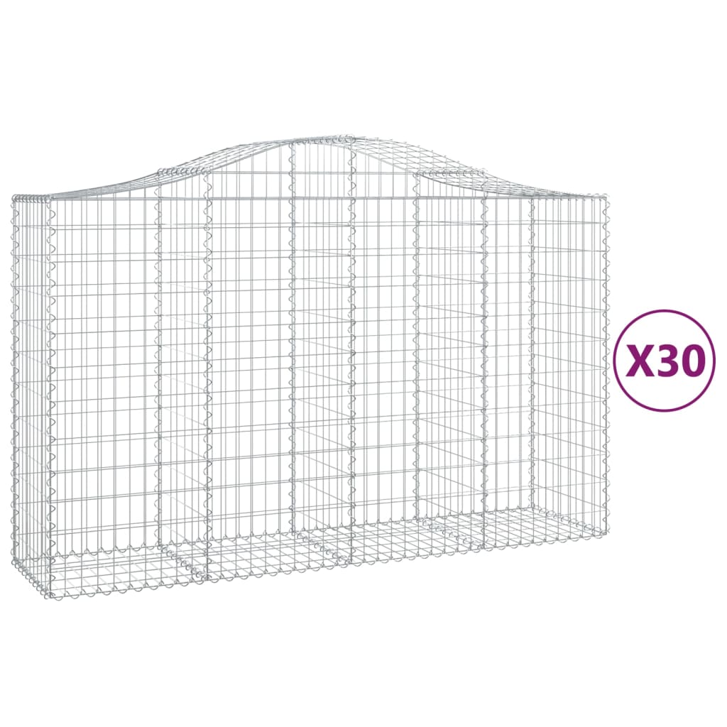 Lučne gabionske košare 30kom 200x50x120/140cm pocinčano željezo