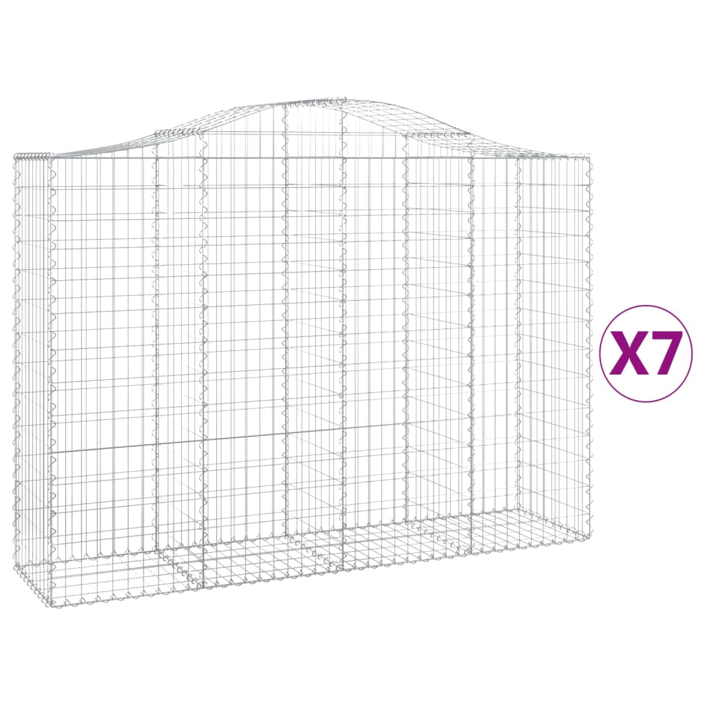 Lučne gabionske košare 7 kom 200x50x140/160cm pocinčano željezo